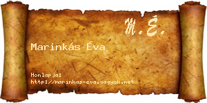Marinkás Éva névjegykártya